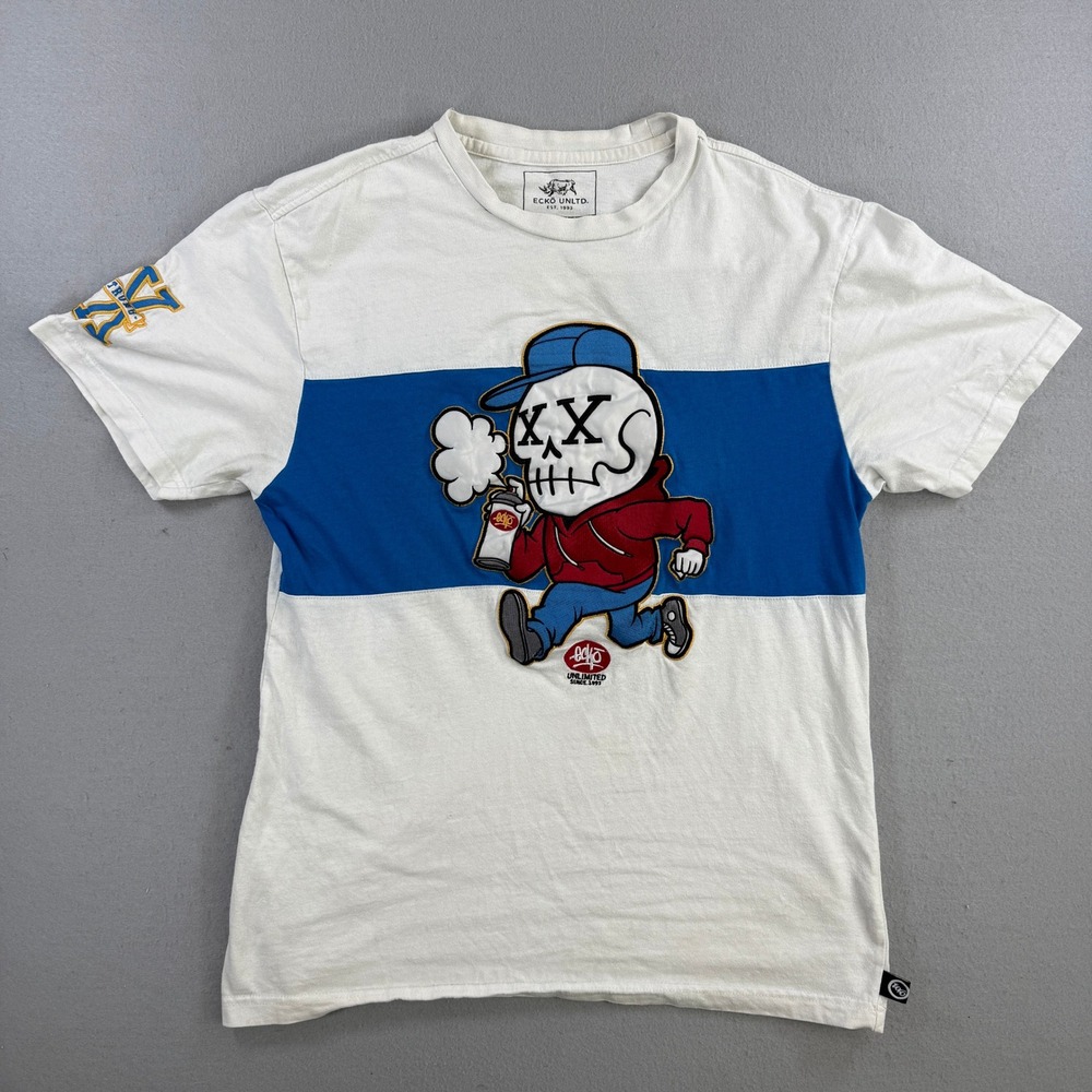 Ecko Unltd T-Shirt Men Large White 93 Vandal Guy Better Graphic Graffiti Skater